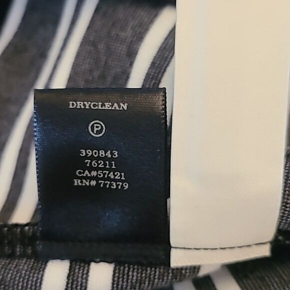 Ann Taylor Black White Striped Midi Length Dress Size S Career Office 3/4 Sleeve - Picture 13 of 13